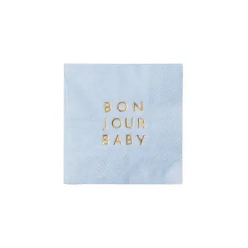 Bonjour Baby Sky Blue Cocktail Napkins