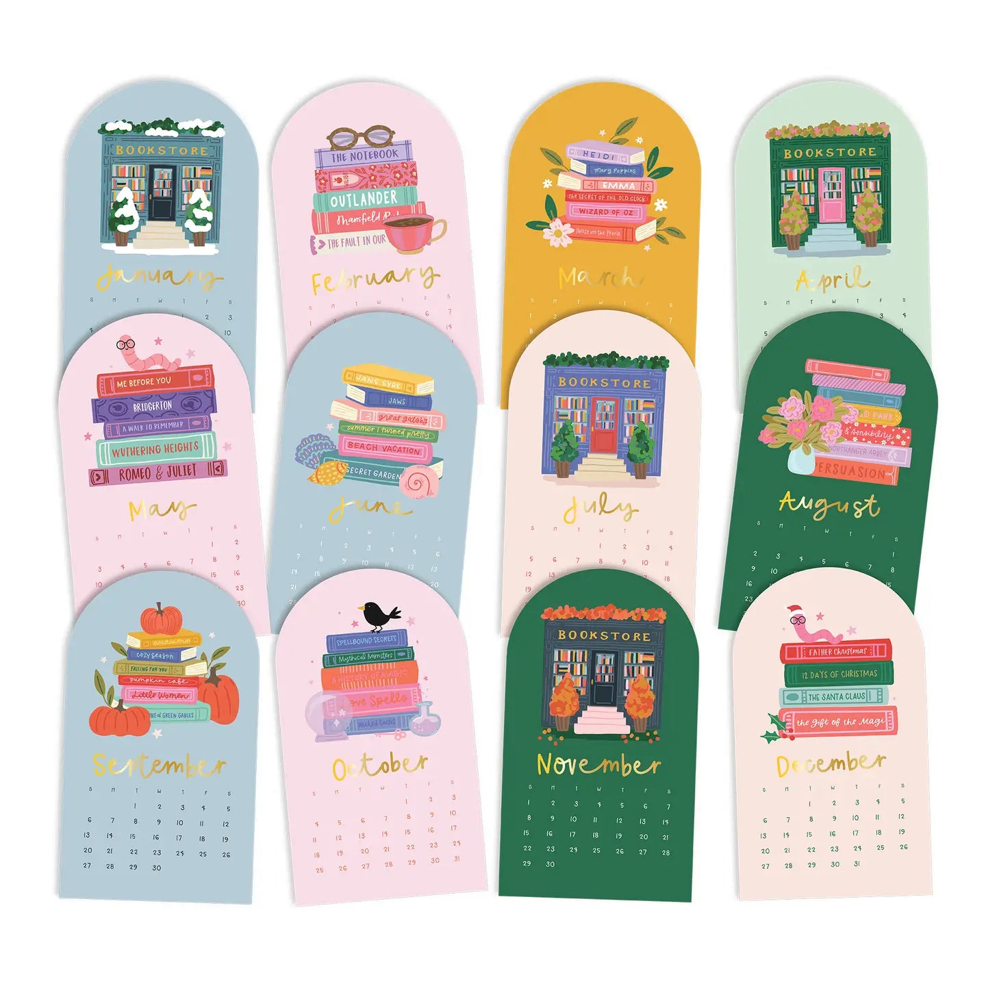 Book Lover's 2026 Mini Desk Calendar