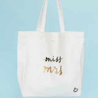 Canvas Book Tote, Miss To Mrs.