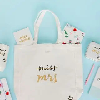 Canvas Book Tote, Miss To Mrs.