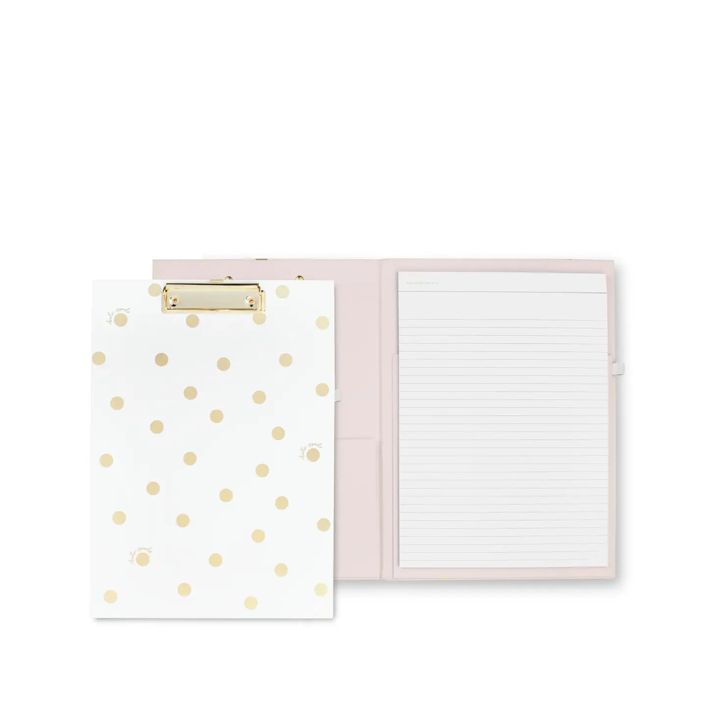 Clipboard Folio, Gold Dot with Script
