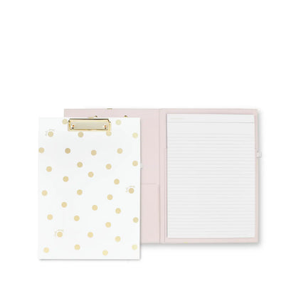 Clipboard Folio, Gold Dot with Script