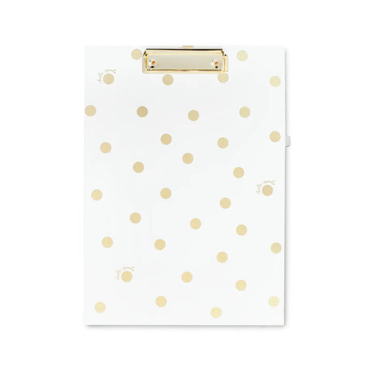 Clipboard Folio, Gold Dot with Script