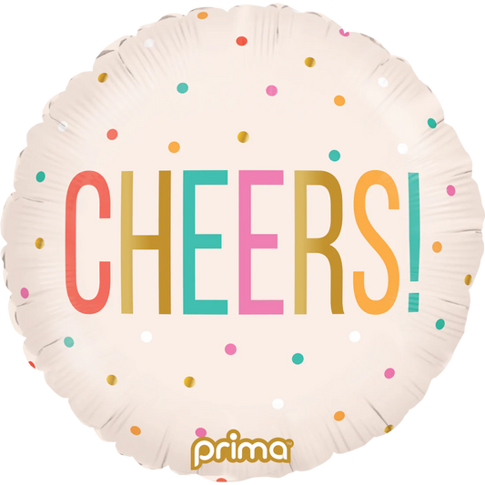 Colorful Dots Cheers Round Foil Balloon (18")