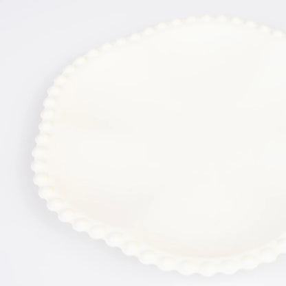Cream Dot Edged Flower Compostable Dinner Plates