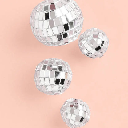 Disco Ball Cake Toppers, Party Decor, 4 Pcs