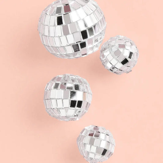 Disco Ball Cake Toppers, Party Decor, 4 Pcs