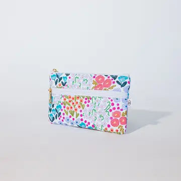 Ellender White Floral Accessory Pouch | Zipper Bag | Pencil