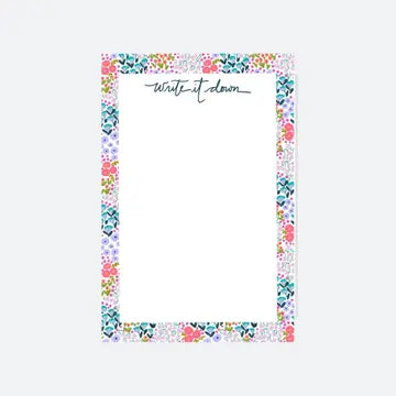 Ellender White Notepad | Floral Note-Taking | Notepad