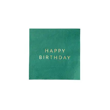 Emerald Green Signature Happy Birthday Cocktail Napkins