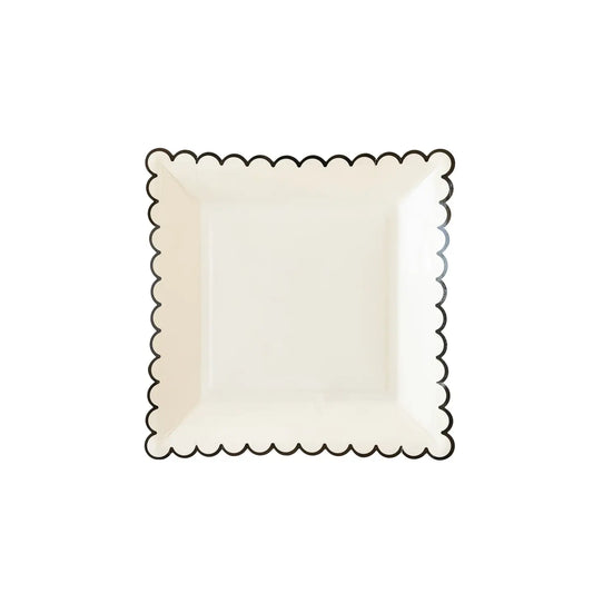 Ephemera Halloween White with Black Edge Scallop Plate
