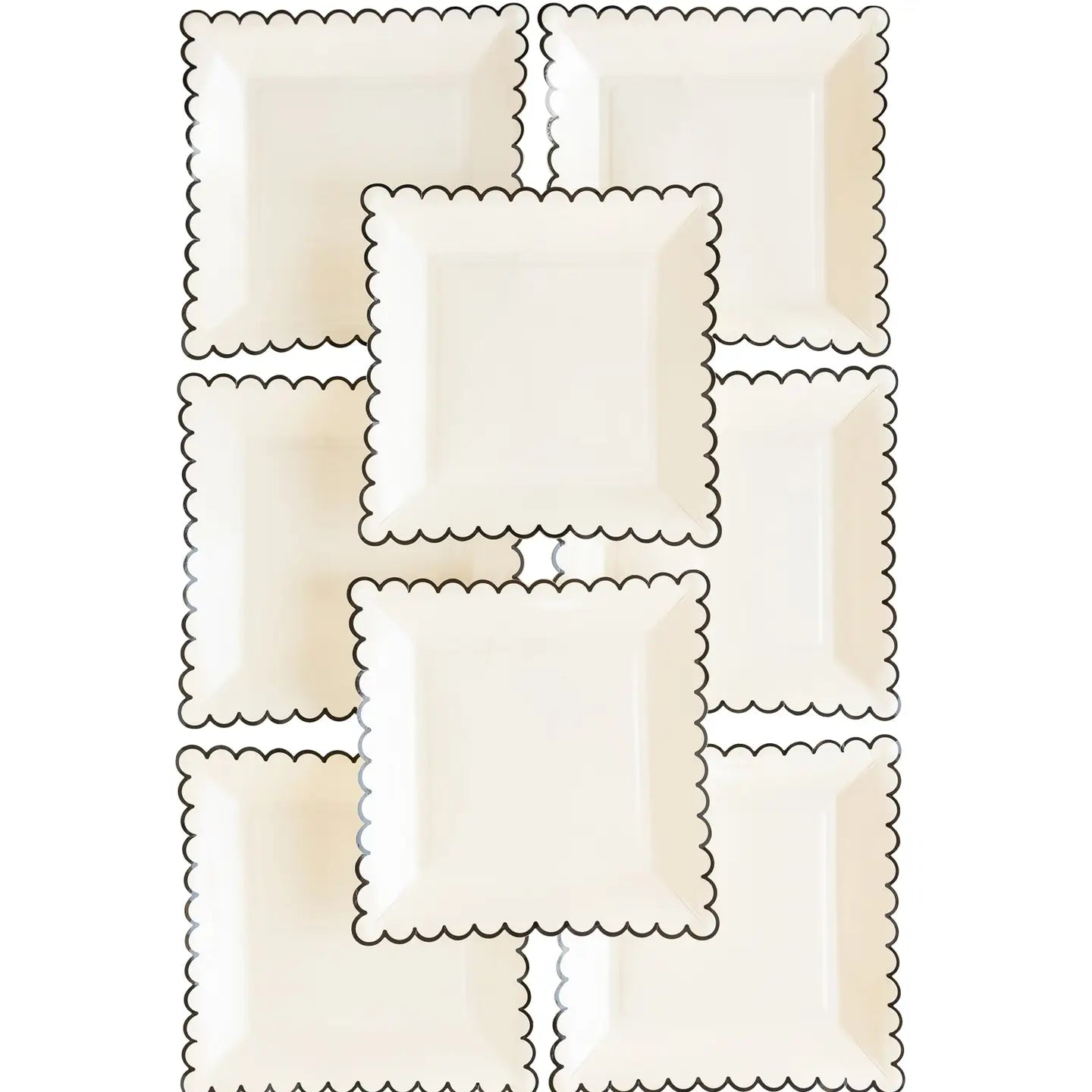 Ephemera Halloween White with Black Edge Scallop Plate