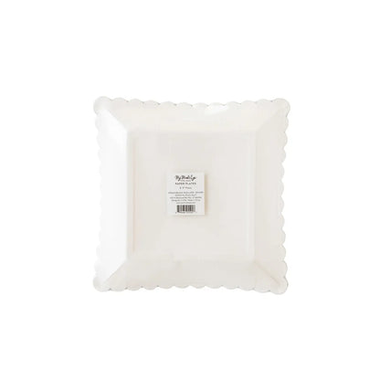 Ephemera Halloween White with Black Edge Scallop Plate