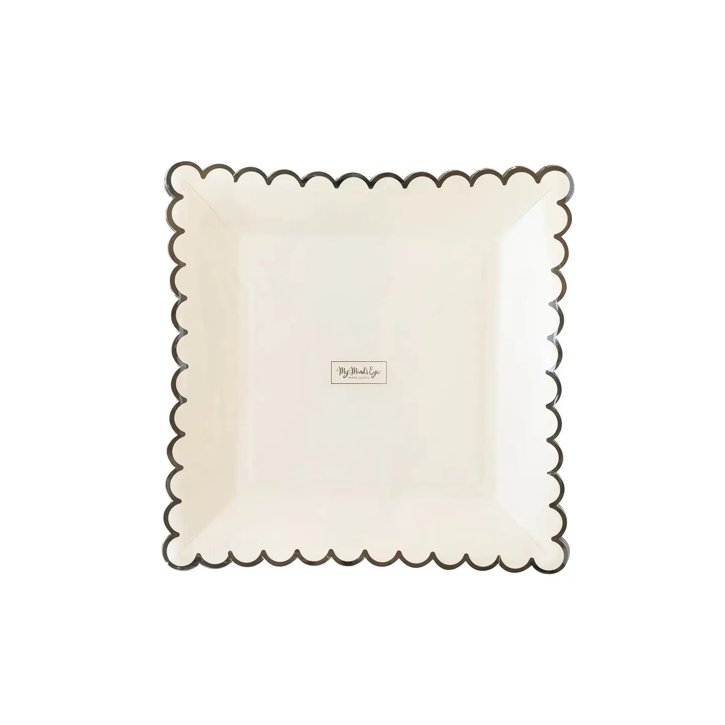 Ephemera Halloween White with Black Edge Scallop Plate