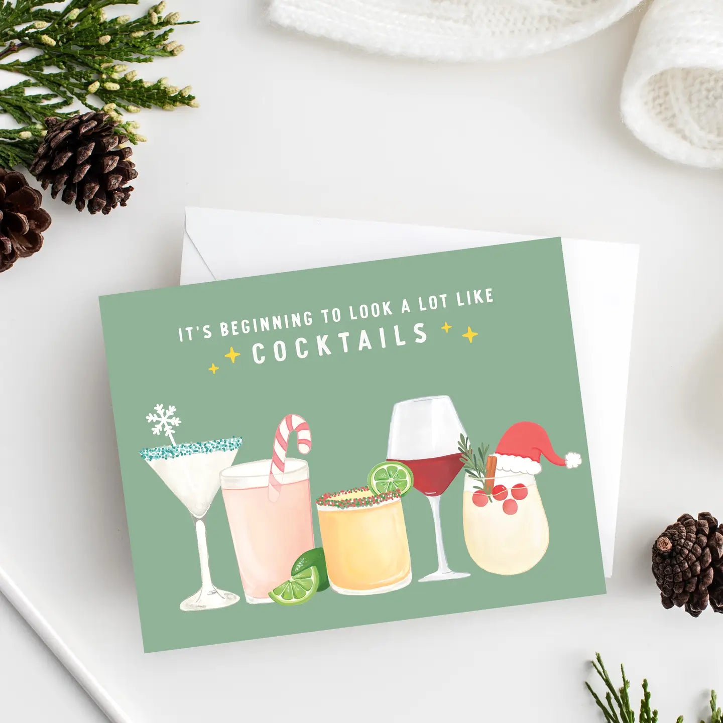 Festive Cocktails - Funny Christmas Greeting Card