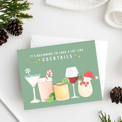 Festive Cocktails - Funny Christmas Greeting Card