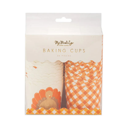 Foiled Orange Turkey 5 oz Baking Cups