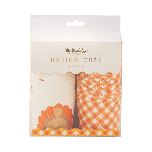 Foiled Orange Turkey 5 oz Baking Cups