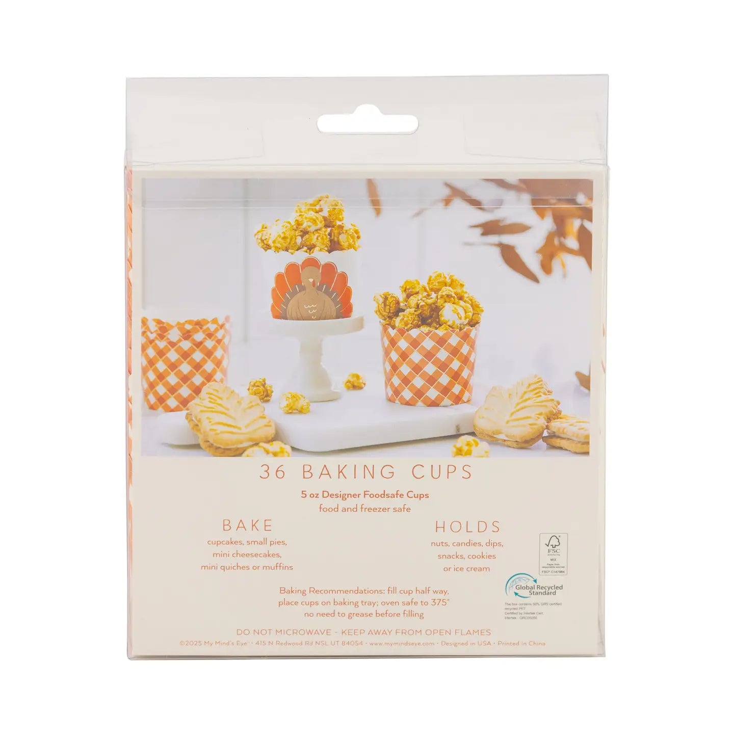 Foiled Orange Turkey 5 oz Baking Cups