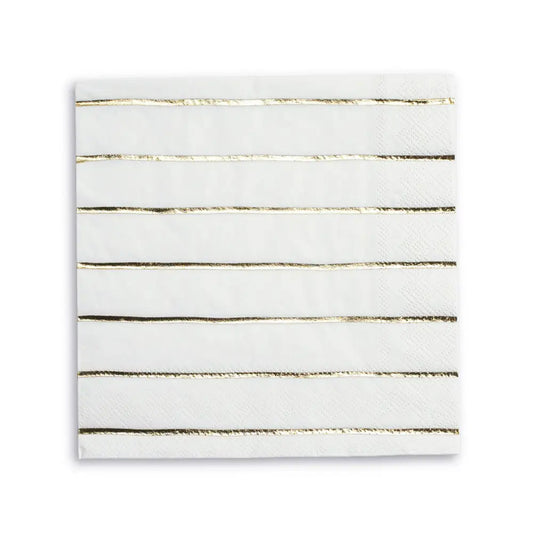 Frenchie Metallic Striped Petite Napkins - 16 Pk. - Gold