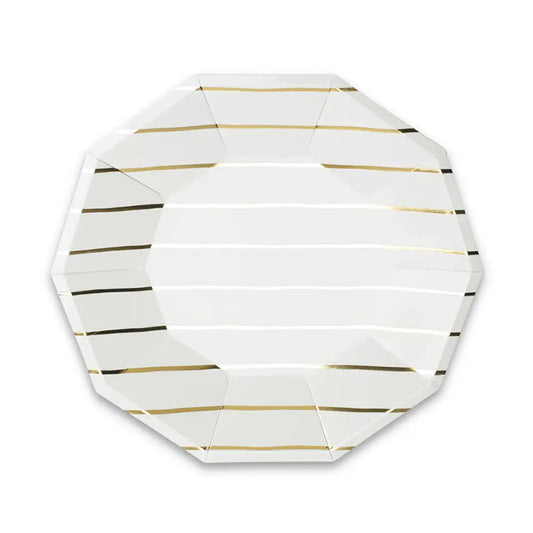 Frenchie Metallic Striped Small Plates - 8 Pk.