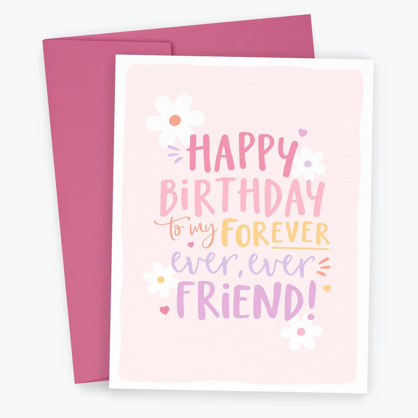 Friend Birthday Card, Best Friend, Forever Bestie Colorful