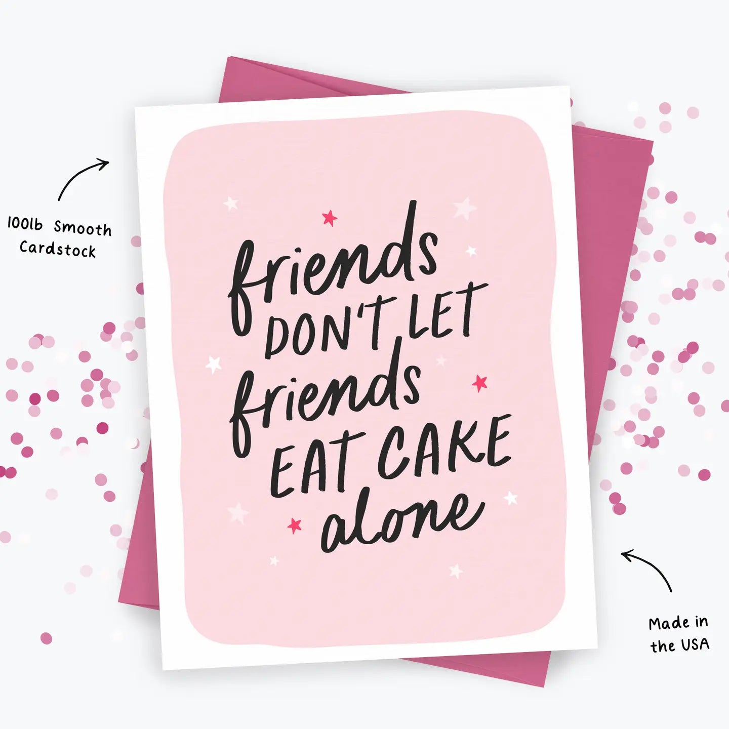 Friend Birthday Card, Girly, Cake Greeting Card