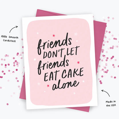 Friend Birthday Card, Girly, Cake Greeting Card