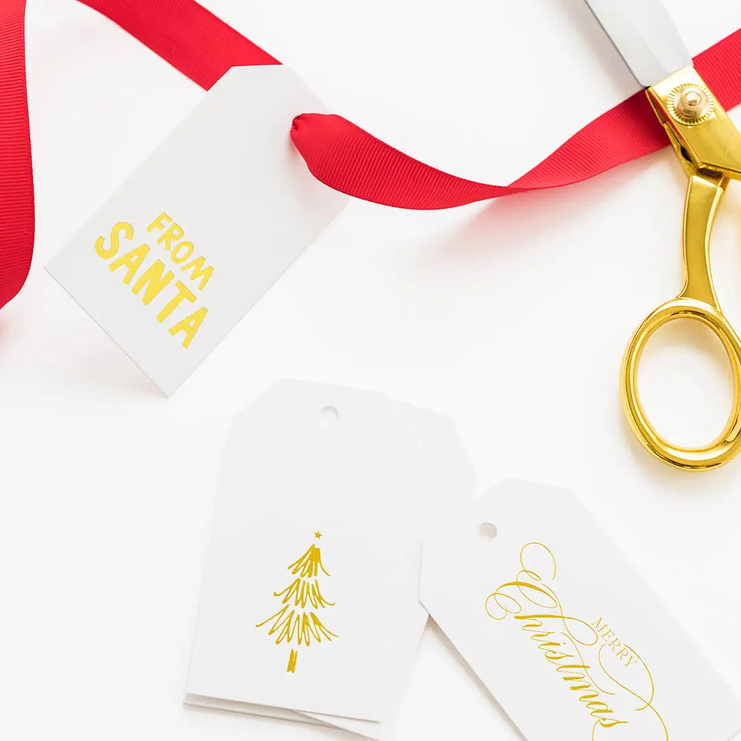Gold "Happy Holidays" Gift Tag Set