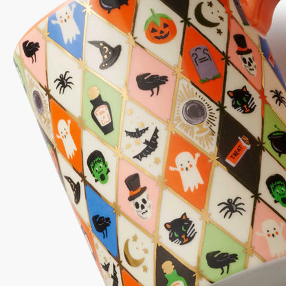Halloween Argyle Porcelain Mug