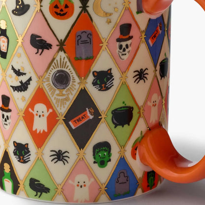 Halloween Argyle Porcelain Mug