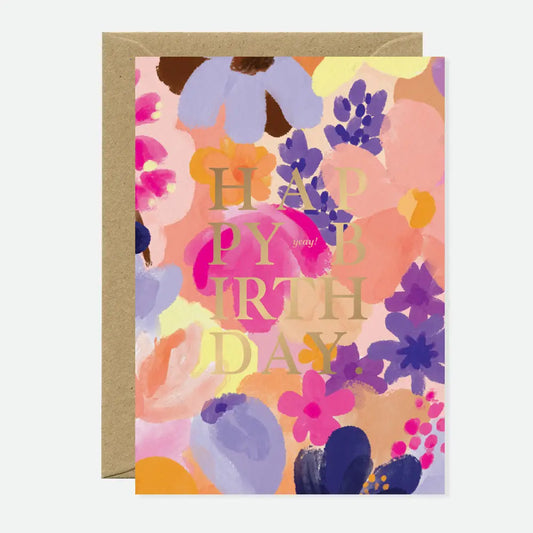 Happy Birthday Flower Garden Greeting Card