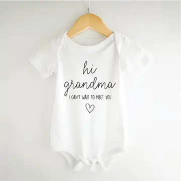 Hi Grandma I Can't Wait to Meet You - Baby Announcement Onesie