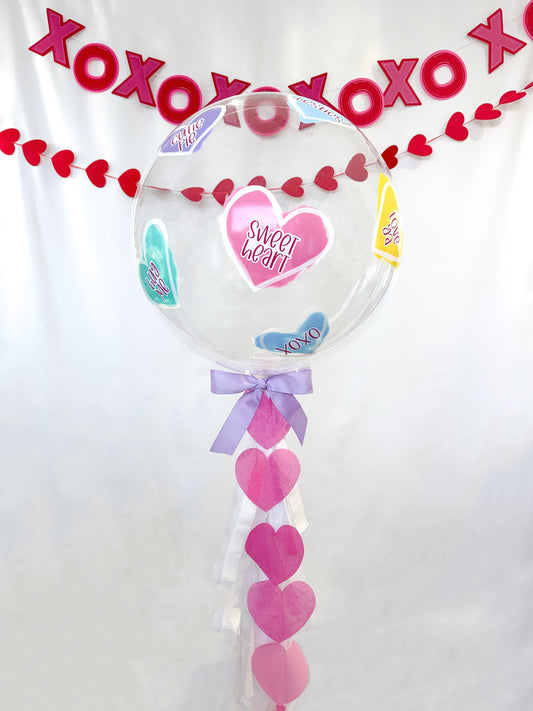 Pastel Hearts Painted Balloon