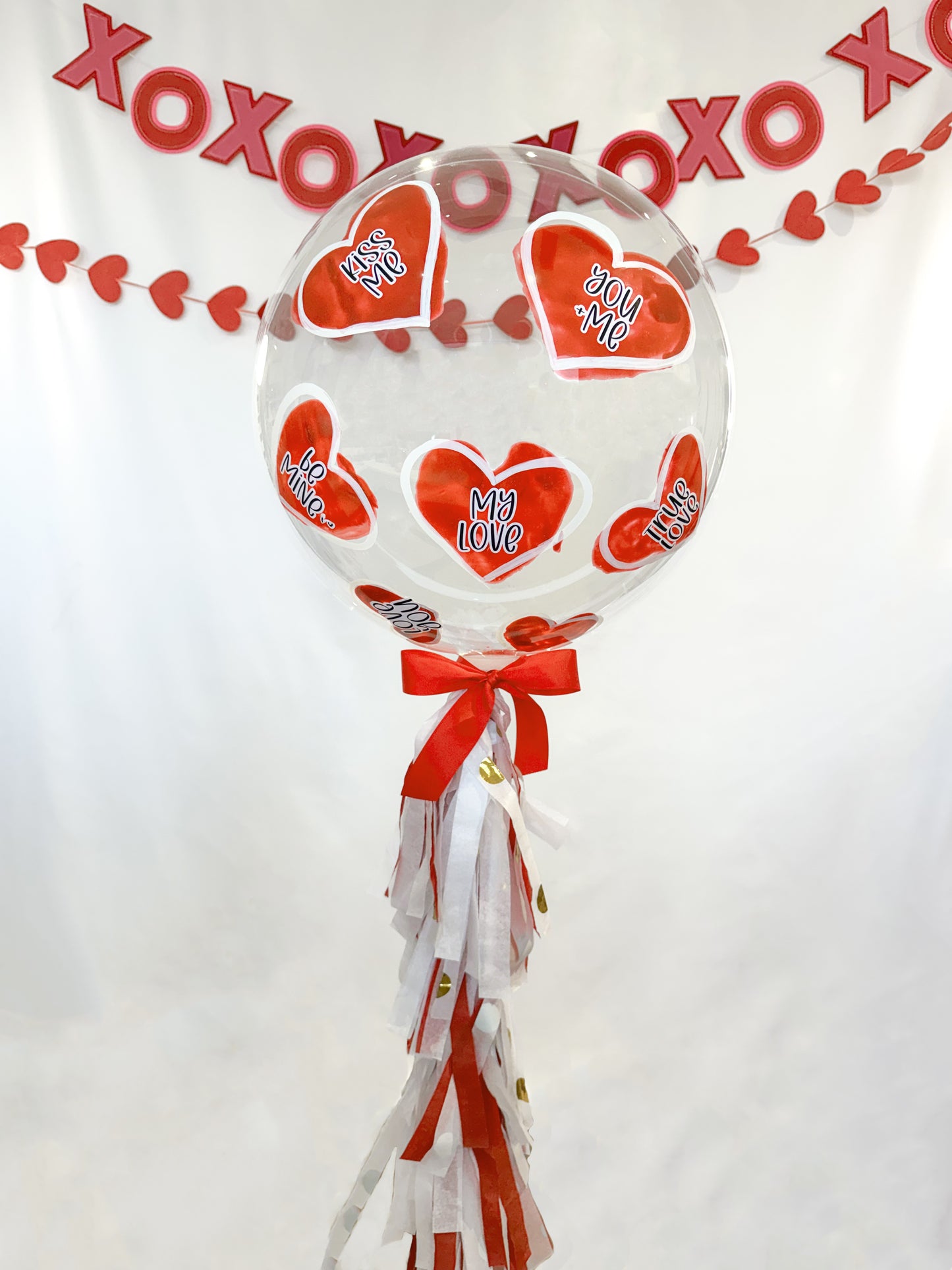 Red Hearts Painted Balloon