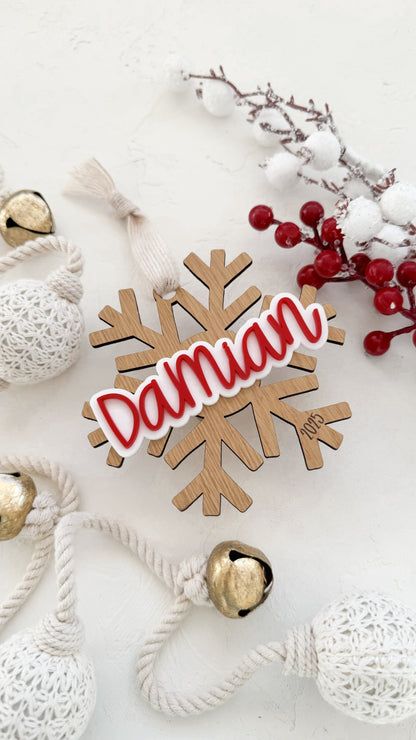 Snowflake Wood Ornament