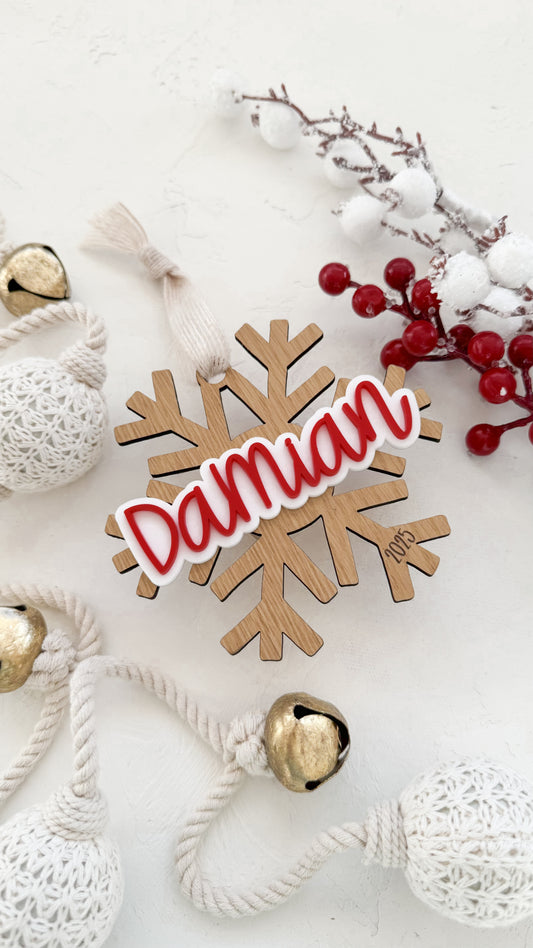 Snowflake Wood Ornament