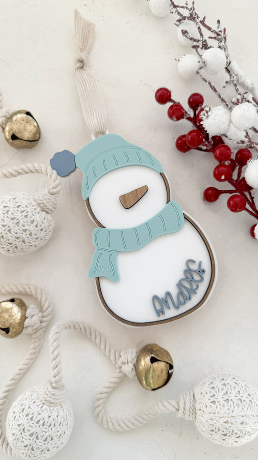 Snowman Wood Ornament