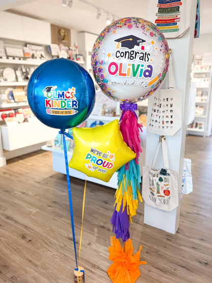Berry Bloom Graduation Confetti Balloon + Foils Bouquet