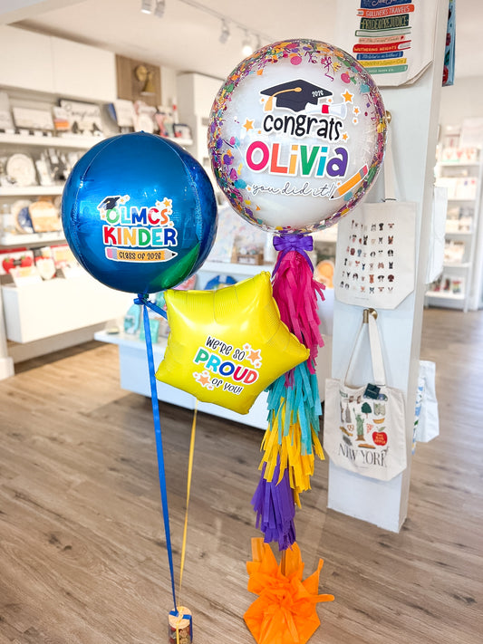 Berry Bloom Graduation Confetti Balloon + Foils Bouquet