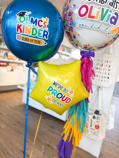 Berry Bloom Graduation Confetti Balloon + Foils Bouquet