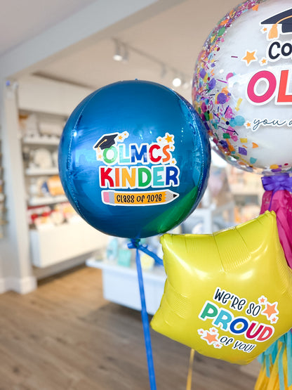 Berry Bloom Graduation Confetti Balloon + Foils Bouquet