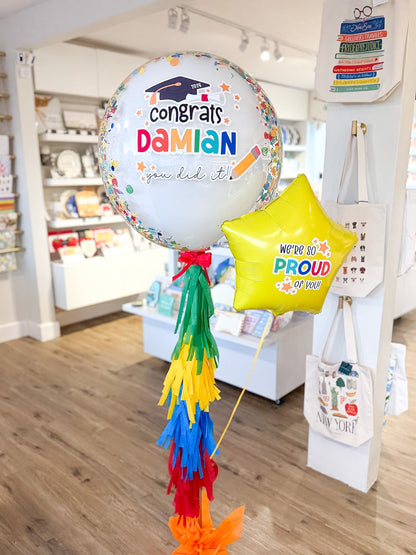 Color Pop Graduation Confetti Balloon + Foil Star Bouquet
