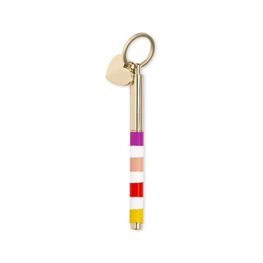 Keyfob Pen, Candy Stripe