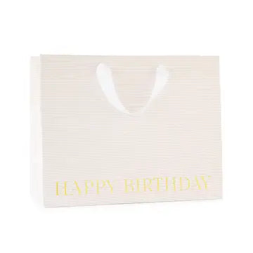 Large Rose Pinstripe - Happy Birthday Gift Bag