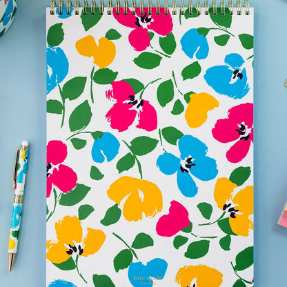 Large Top Spiral Notebook, Painterly Bouquet