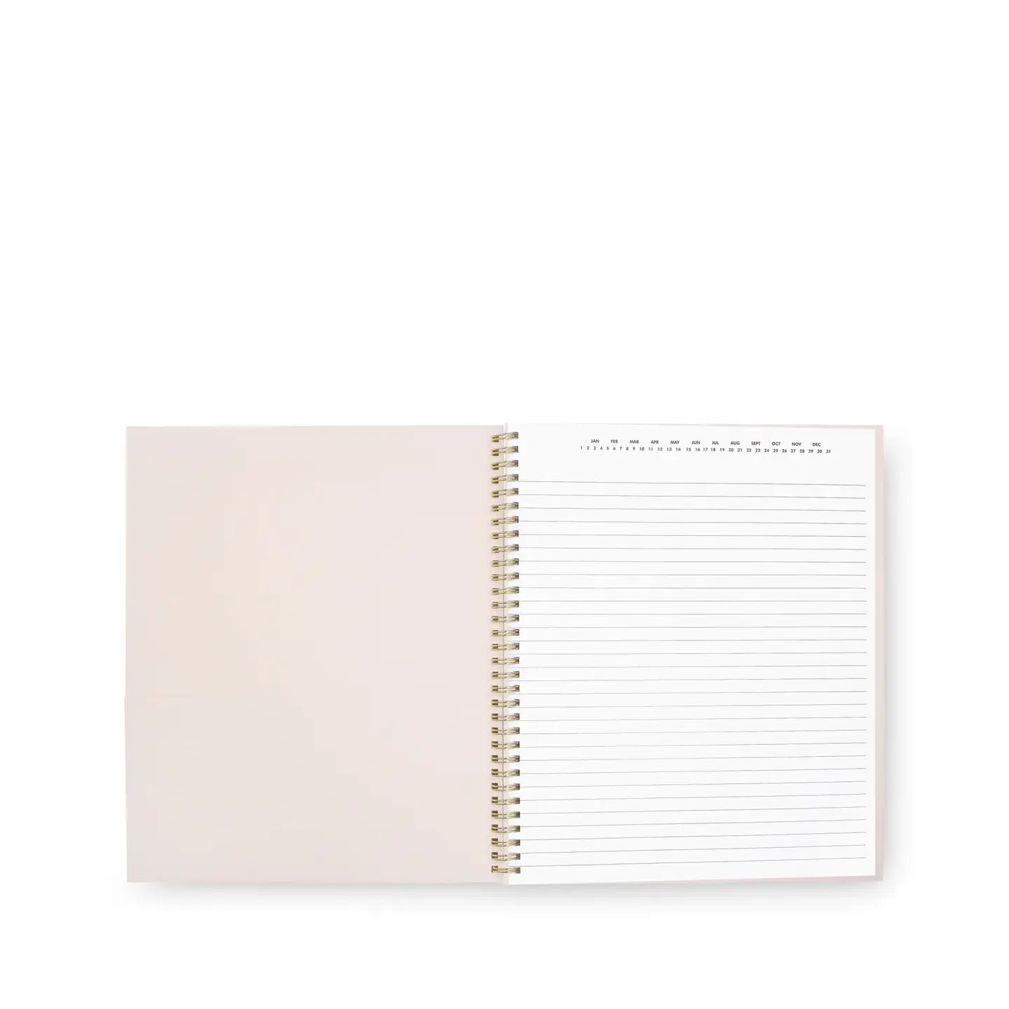Large Spiral Notebook, Gold Dot with Script