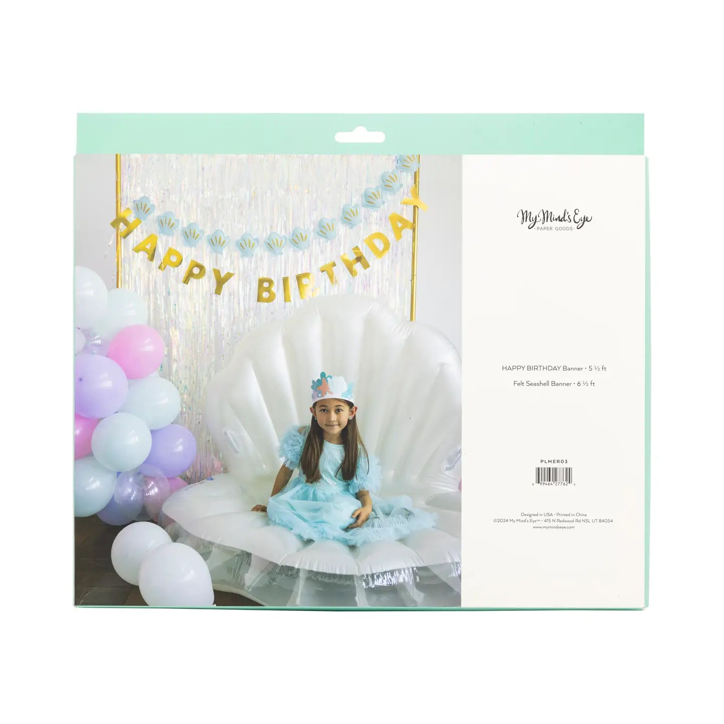 Mermaid Happy Birthday Puffy Felt Banner
