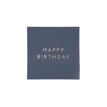 Midnight Blue Signature Happy Birthday Cocktail Napkins