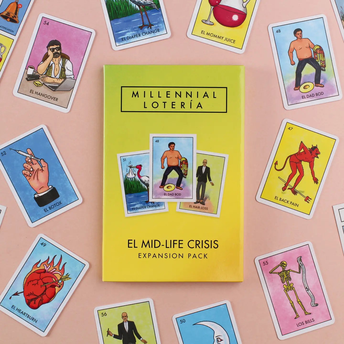 Millennial Loteria Board Game: El Midlife Crisis Expansion